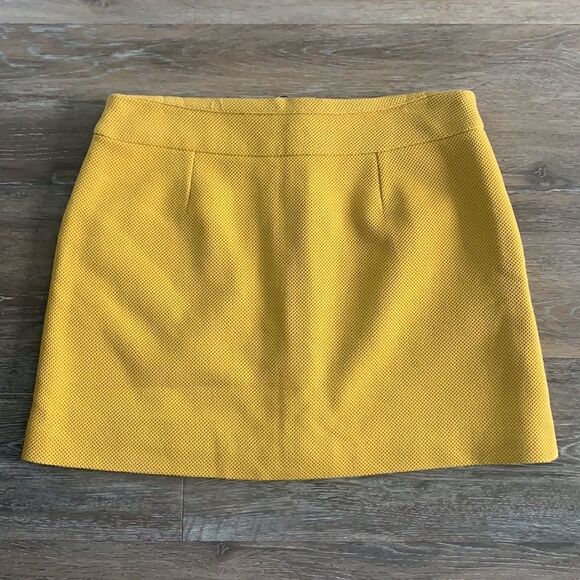 Promod mini skirt with zip front and side pockets gold color sz 8 - Picture 4 of 9